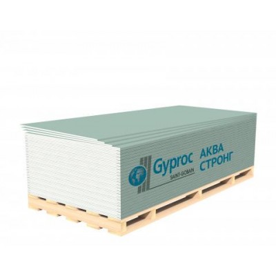 Гипсокартон Гипрок (GYPROC) Аква Стронг ГСП-RH3 2500х1200х15мм